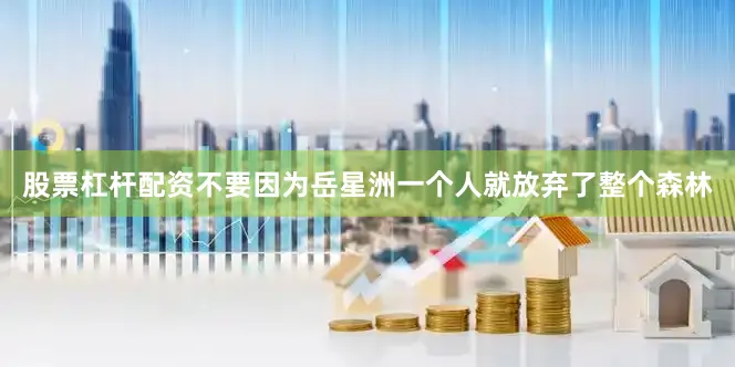 股票杠杆配资不要因为岳星洲一个人就放弃了整个森林